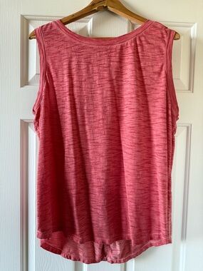 Indigo Heathered Coral-Pink Sleeveless Tank Top